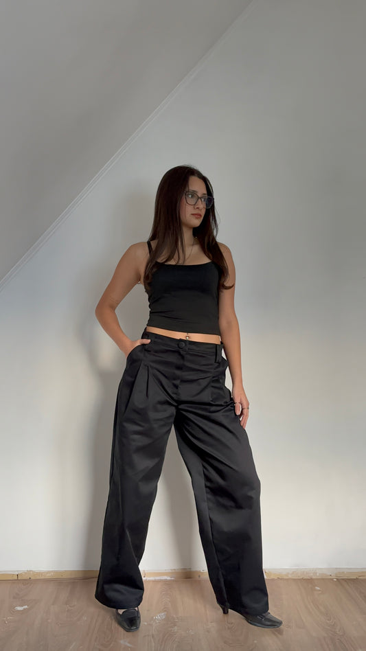 Pantalón Pleats Negro