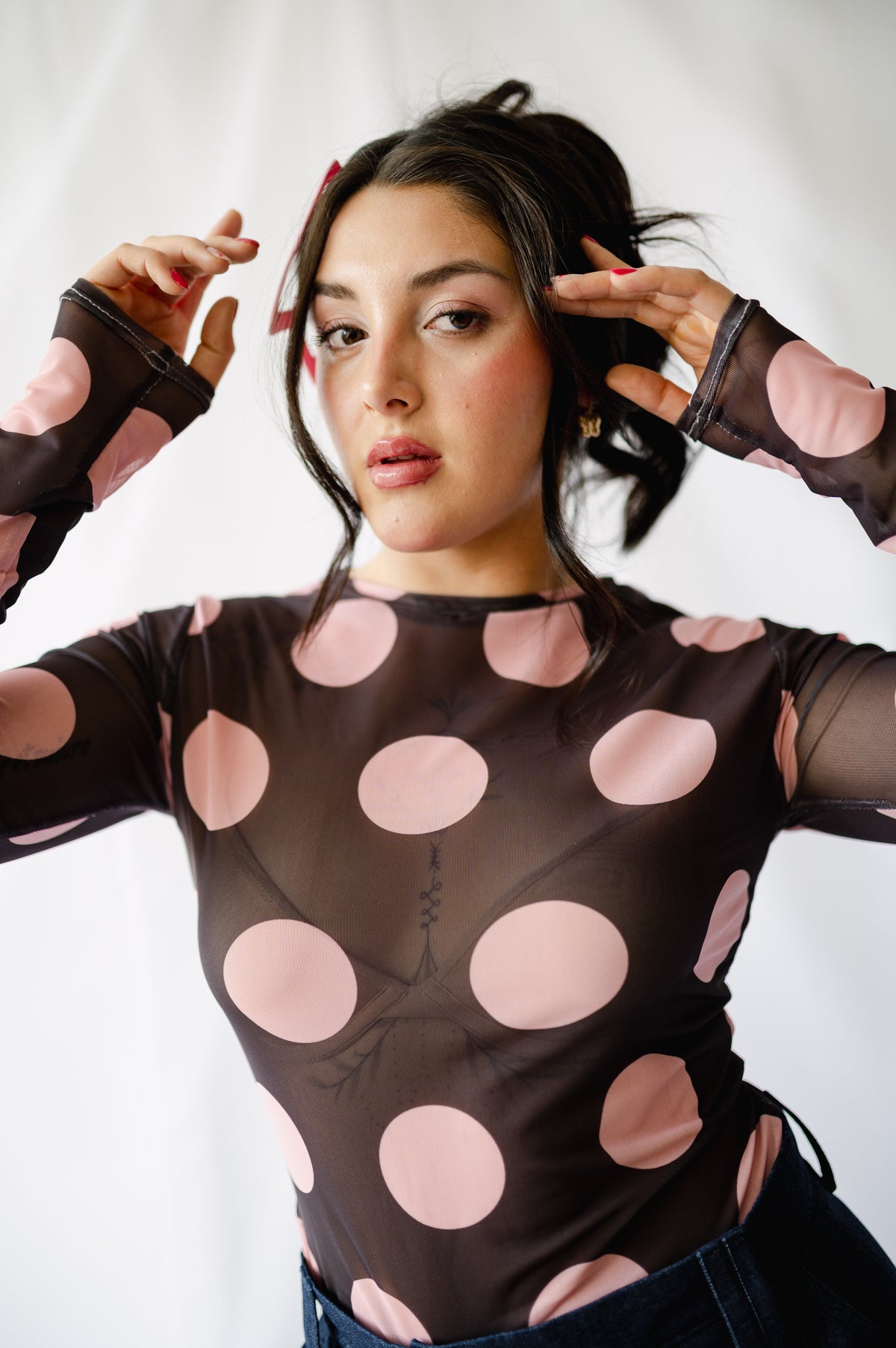 Dot Top Malla Café/Rosado
