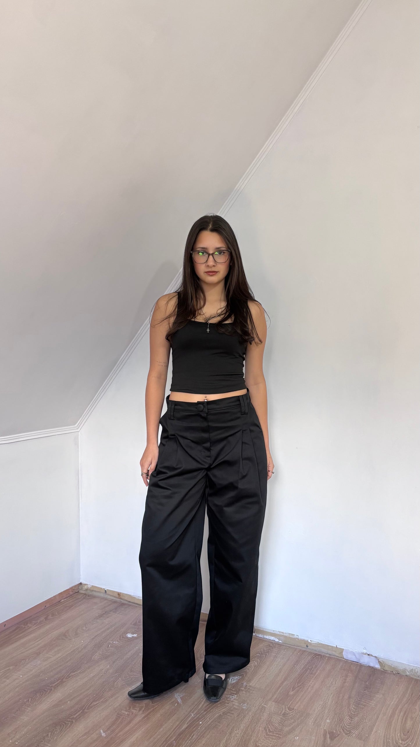 Pantalón Pleats Negro 40