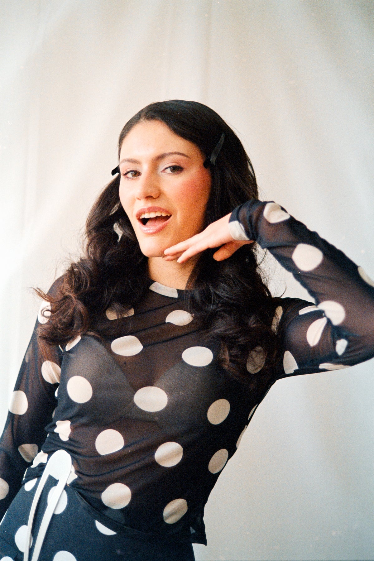 Dot Top Malla Negro/Blanco